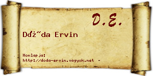 Dóda Ervin névjegykártya